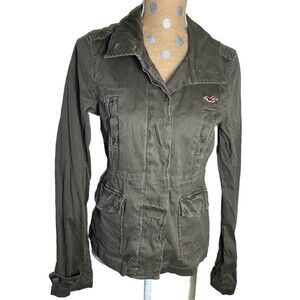 Vtg Y2K Hollister Aviator Cargo Jacket Green Bella Swan Coat Cabin Cargo Medium